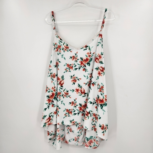 Torrid Lace Cami Georgette White Floral Plus Size 5X Sleeveless Tamk Top - Picture 7 of 7